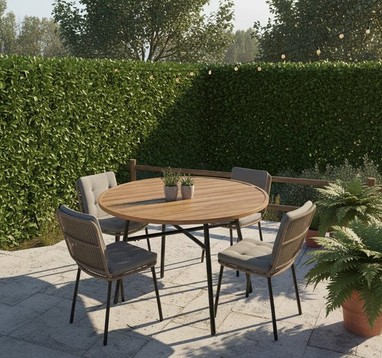 VDD - Table de jardin - Table d'extérieur - Table ronde - Aluminium - 100 x 73,5cm