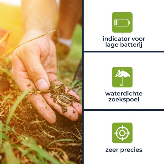 Velleman Détecteur de métaux pour adultes et enfants, bobine de recherche étanche 22 cm, compteur analogique, profondeur de recherche 20 cm, hauteur réglable, accoudoir, chasseur de trésor, détecteur d'argent et d'or