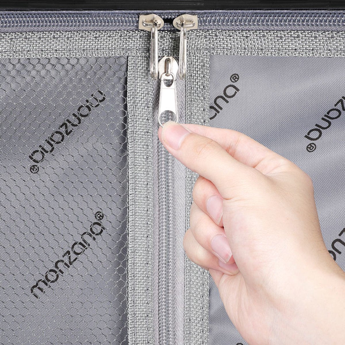 Valise cabine Monzana Exopack 41 litres - 53 x 37 x 21 cm - Coque rigide avec serrure TSA et 4 roulettes doubles pivotantes - Champagne