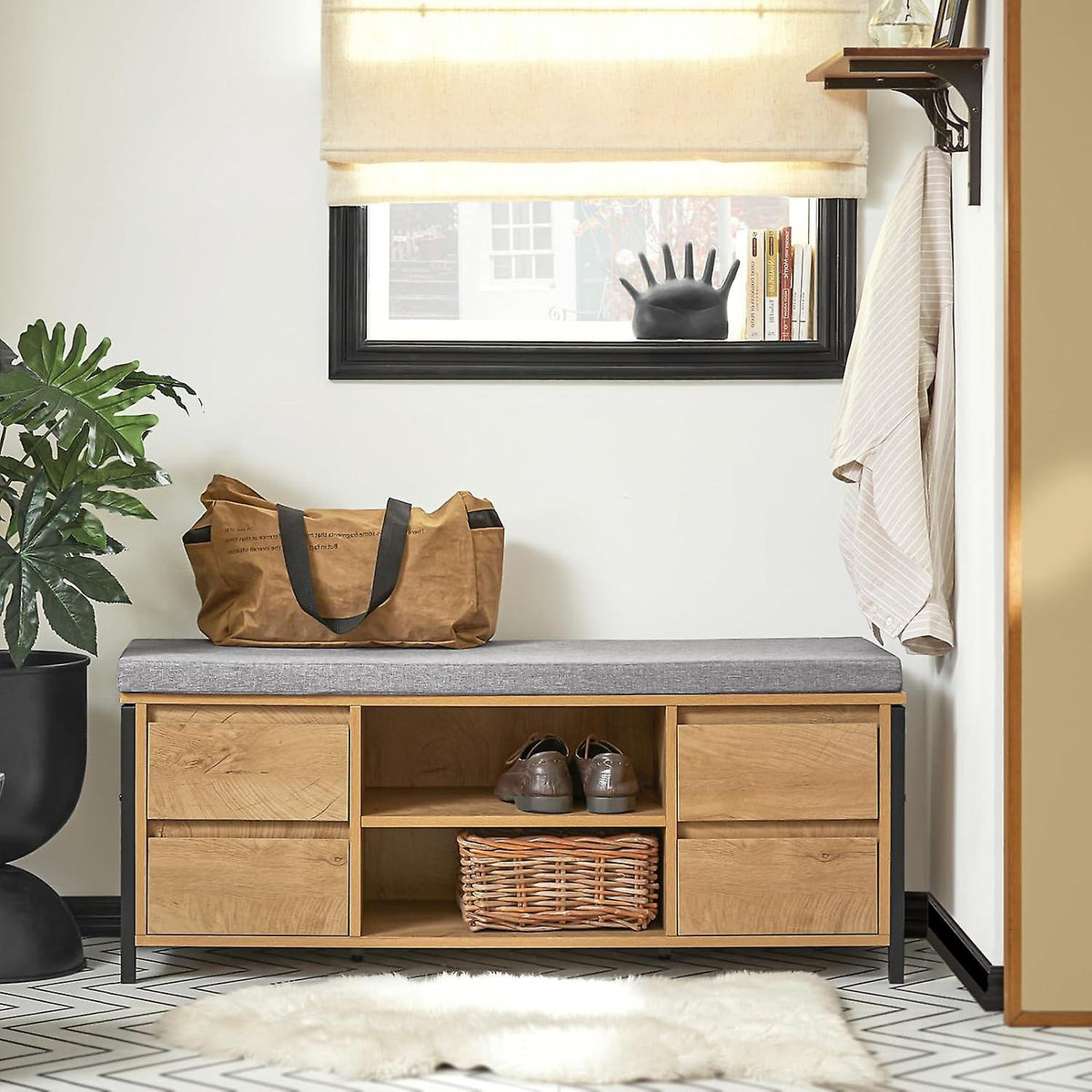 SoBuy Meuble à chaussures - FSR149-N - Panneau de particules et MDF - Max. 150kg. - 110x35x45cm - Marron