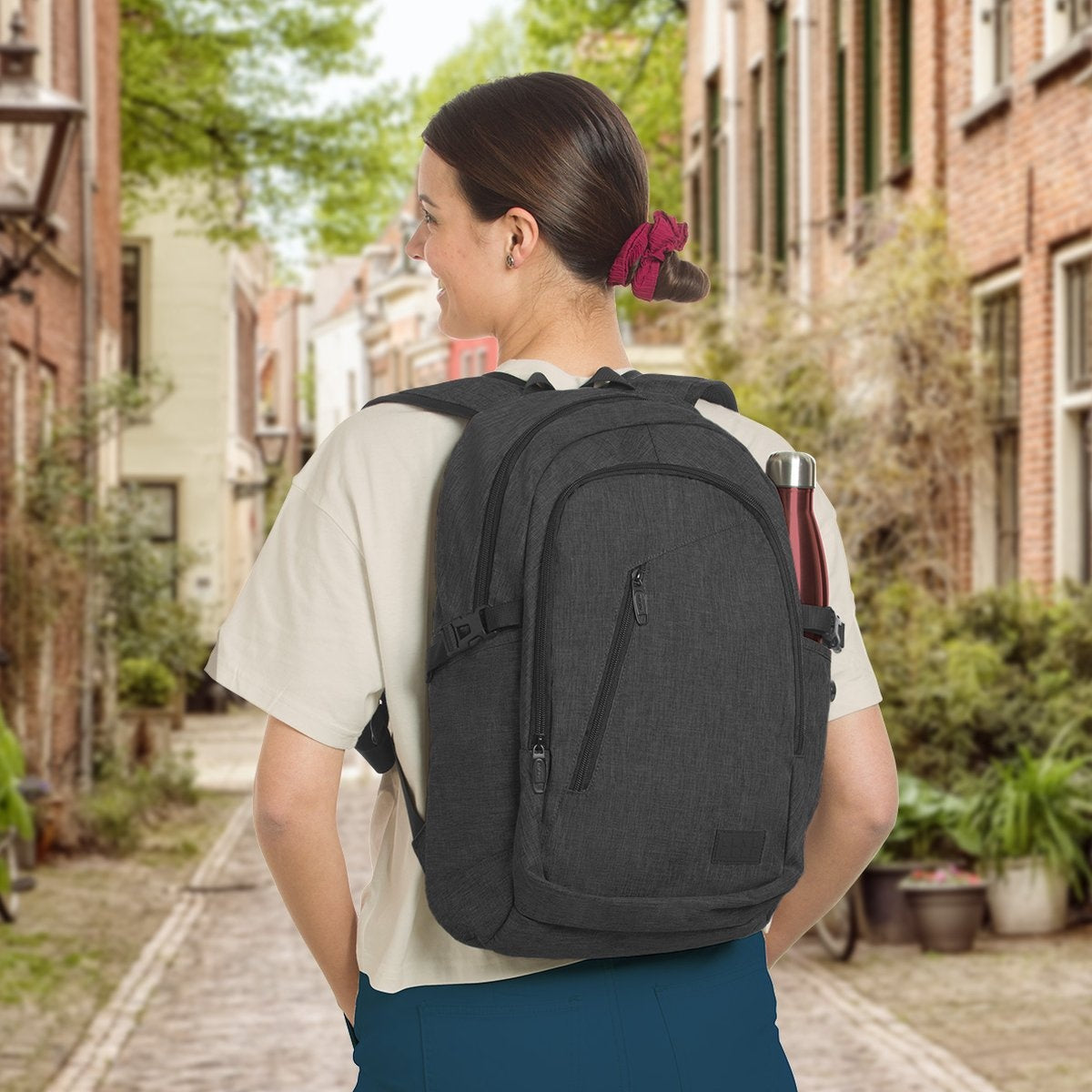 TRVLMORE Sac à dos - 25L - 15.6 inch - Sac à dos pour ordinateur portable - Sac d'école - Unisex - Splashproof Anthracite