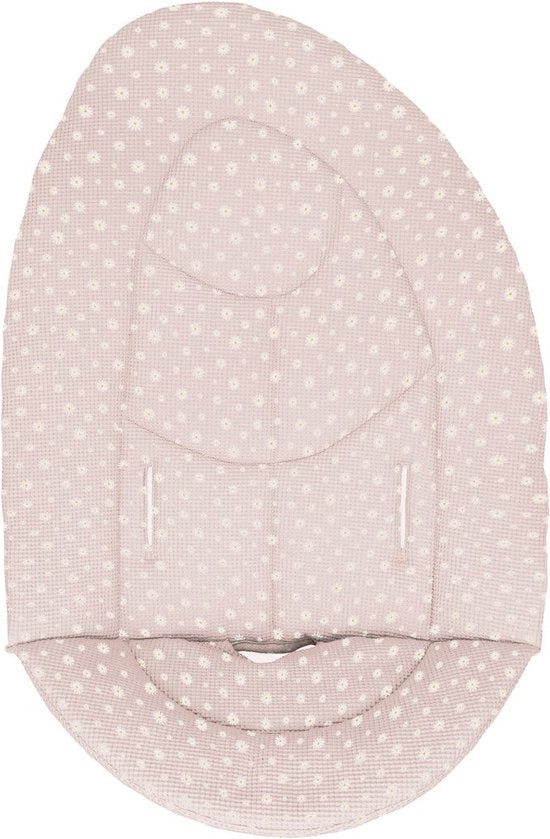 Coussin d'assise Ukje compatible avec la chaise haute Nuna Leaf - Coussin d'assise pour un confort optimal - Ajustement parfait - Facile à laver - Coton doux - Tissu gaufré rose