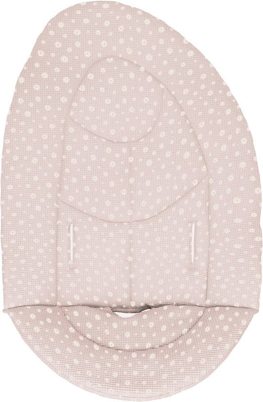 Coussin d'assise Ukje compatible avec la chaise haute Nuna Leaf - Coussin d'assise pour un confort optimal - Ajustement parfait - Facile à laver - Coton doux - Tissu gaufré rose