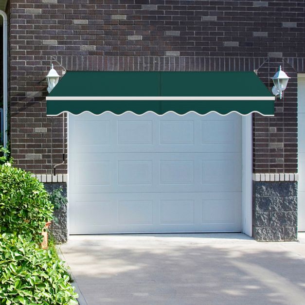 Coast Sunshade 295x250 cm Green - Extension manuelle, Angle réglable 40°-100°, Pas de perçage, Cadre en aluminium