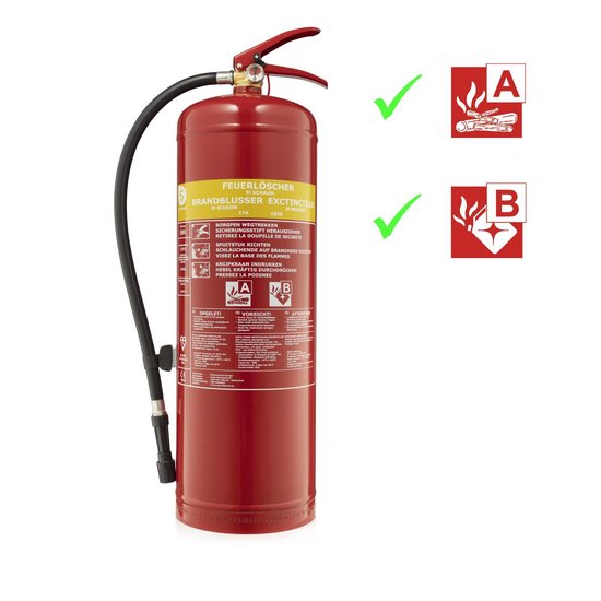 Extincteur Smartwares FEX-15290 - 9 litres - Mousse - Classe de feu AB - Certifié BSI - rouge