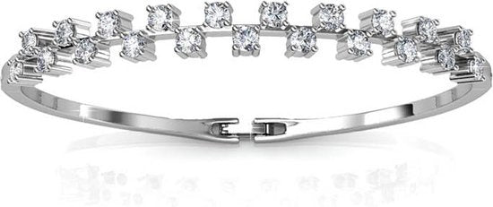 Yolora - Bracelet femme - Longueur 22 cm & cristaux Kalpa Camaka - Avec plaquage or blanc 18k et boîte cadeau de luxe - Pour cadeaux et occasions spéciales - Argent plaqué or blanc 18k
