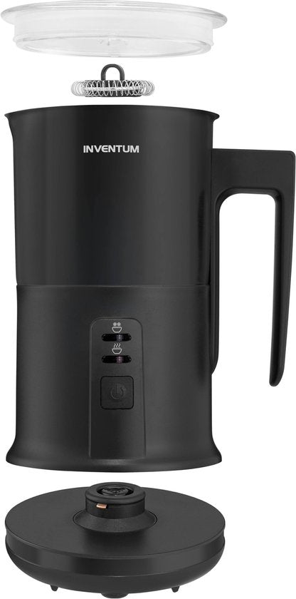 Inventum MK350B - Mousseur à lait électrique - 115/240 ml - Mousse chaude/froide - Chauffage - Sans PFAS - Revêtement antiadhésif - Noir