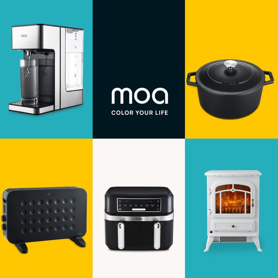 MOA Casserole en fonte - 5,7L - Pour toutes les sources de chaleur y compris l'induction - Avec couvercle - Ø 26cm - Revêtement antiadhésif - Noir