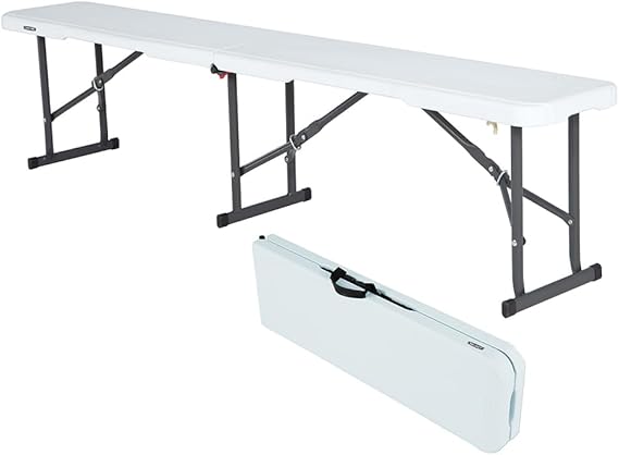 Banc de jardin Lifetime 80305 - Pliable - 6 ft / 1,83 m - Blanc