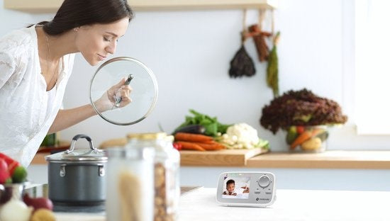 Motorola Nursery Baby Monitor - VM482 - Baby Monitor avec caméra - Vision nocturne infrarouge - Zoom numérique - Surveillance de la température - Blanc