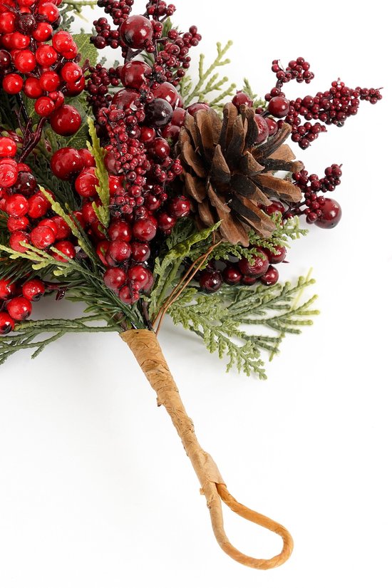 Mica Decorations : guirlande de Noël en forme de gouttes « Randell » - L 110 x l 18 x H 10 cm - Rouge
