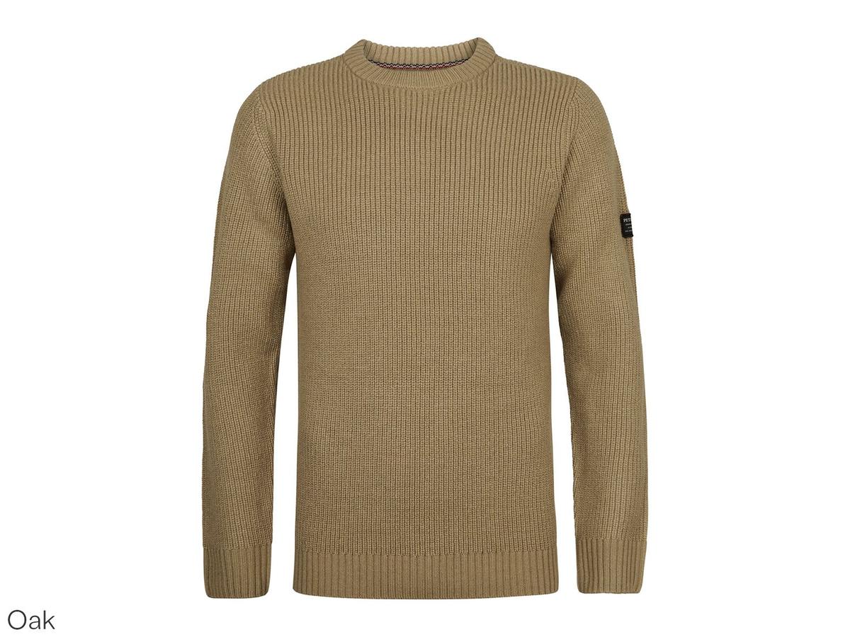 Pull en maille couleur pétrole à col rond - Modèle basique - taille XXL - Noir intense
