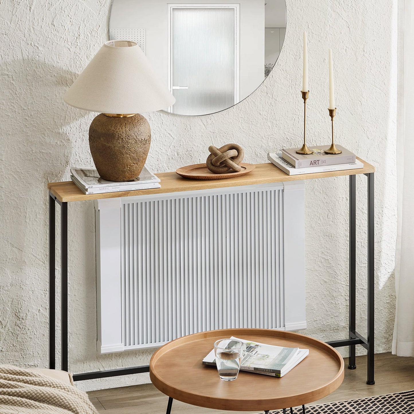 SoBuy Table console FSB19-L-E - Structure métallique - Bois MDF - 120 x 20 x 80 cm