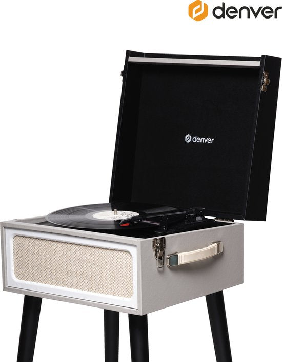 Denver Record Player Bluetooth - Haut-parleurs intégrés - Radio FM - Auto-stop - Retro - VPR250