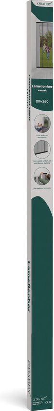 O'DADDY® Fly Curtain Slat Screen - 100x260 cm - Rideau de porte - Porte - Design ajustable - Fibre de verre - Moustiquaire de porte noire