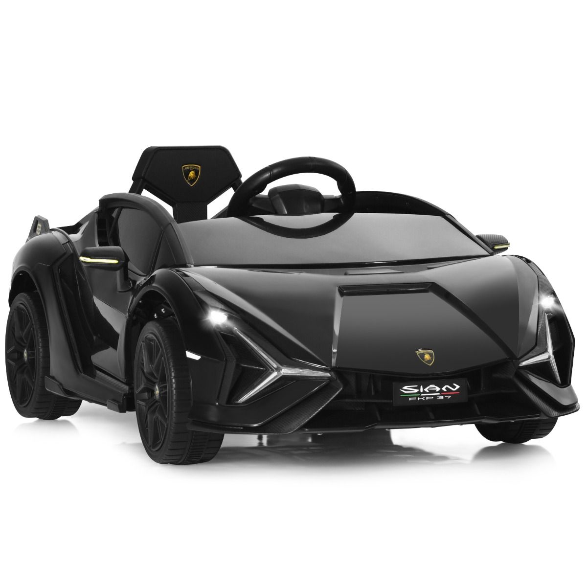 Voiture électrique pour enfants Coast - Télécommande 2,4 GHz - Phares LED et musique - noir