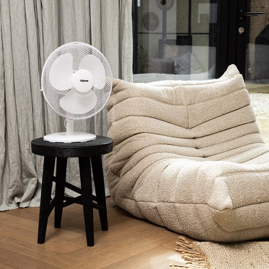 Ventilateur de table Tristar 30 cm – 3 vitesses – Oscillation à 85° – Débit d'air réglable – VE-5724 – Blanc