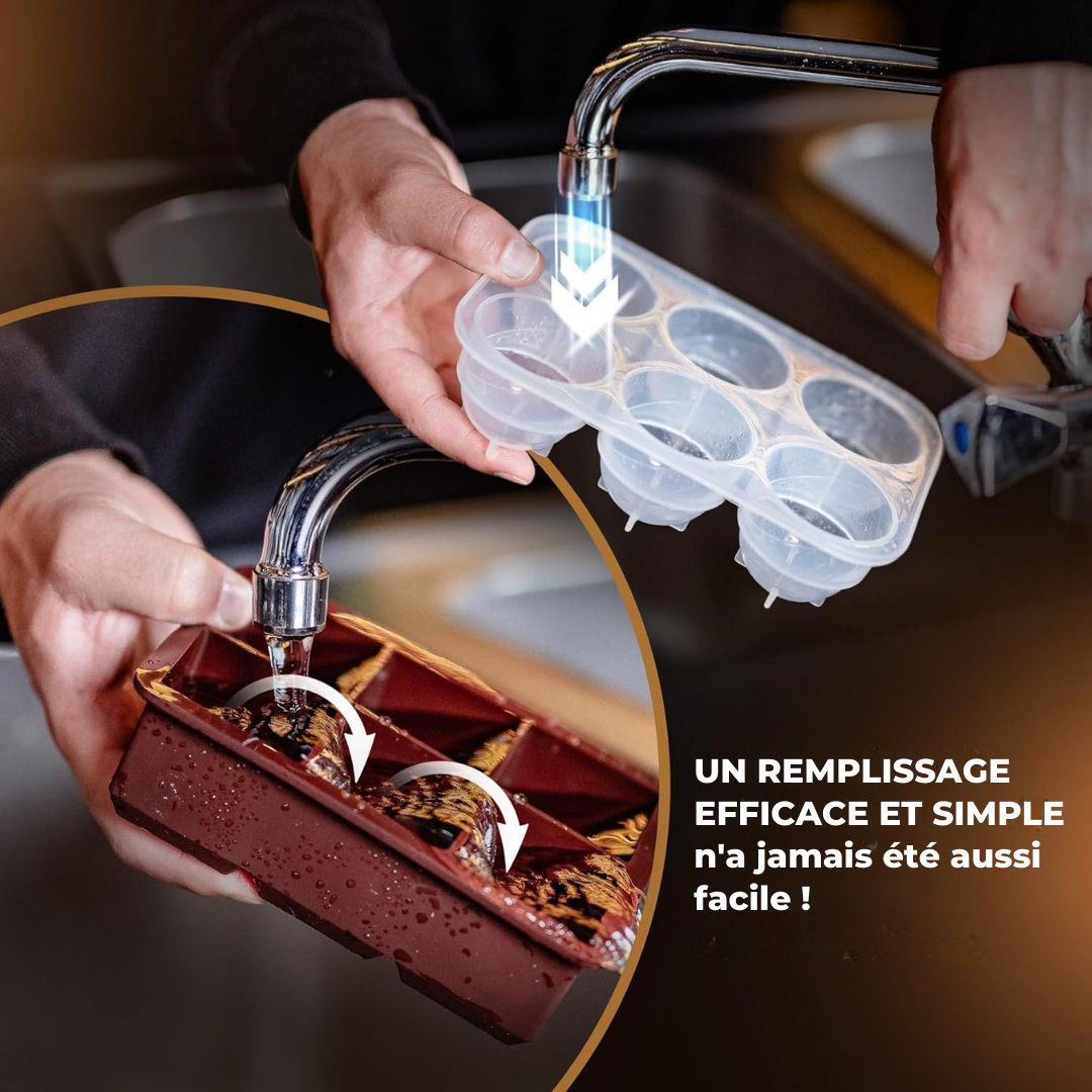 Moule à glaçons Neighbour's Friend - 6 glaçons XXL - Lavable au lave vaisselle - ø 4,5/5 cm - Marron