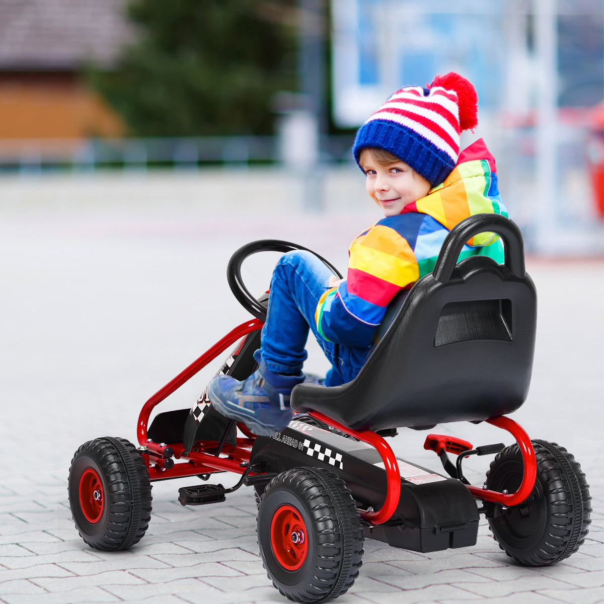 Gokart Go Cart avec frein à main Troll car 30kg véhicule à pédales véhicule à pédales 3-6 ans rouge