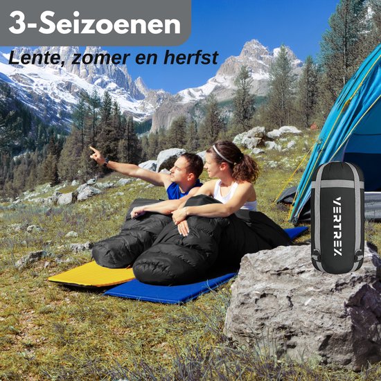 Vertrex Peak Comfort Mummy Sleeping Bag Extra Warm - Sacs de couchage adultes - Camping - Black