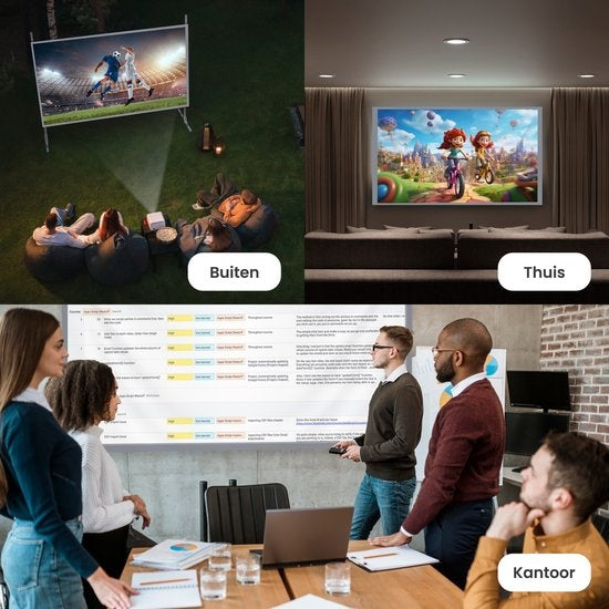 Écran de projection Strex - Écran de rétroprojection - 100 pouces - 16:9 - Toile de projection - Angle de vision 160° - Matériel de montage inclus - 220x120 CM