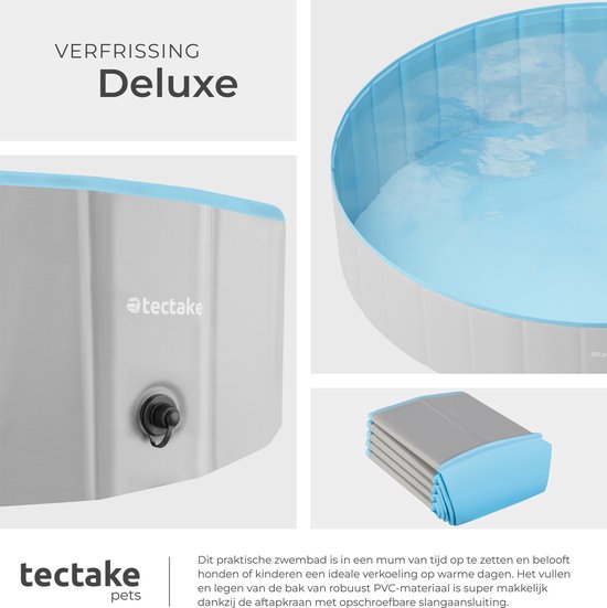 tectake® Dog Pool - Piscine pour chiens - Piscine à balles - Pliable - ⌀160 cm - Très robuste - Facile à remplir et à vider