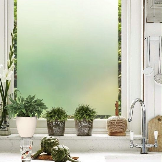 Homewell Film pour fenêtre HR++ 70x300cm - Protection solaire et isolation - Anti-éblouissement - Autocollant - Verre dépoli