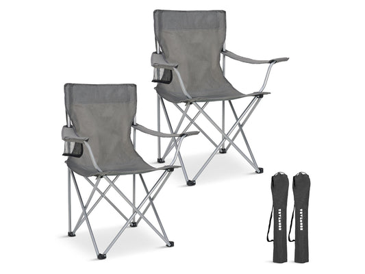 Trvlmore Chaises de camping Basic Lot de 2 - Noir - 2,2 kg par chaise - Capacité 120 kg