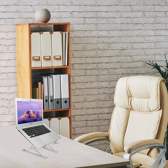 LURK® laptop stand Foldable - Support ergonomique pour ordinateur portable - Hauteur réglable - Ordinateur portable/book/tablette - Aluminium - 11 à 17 pouces