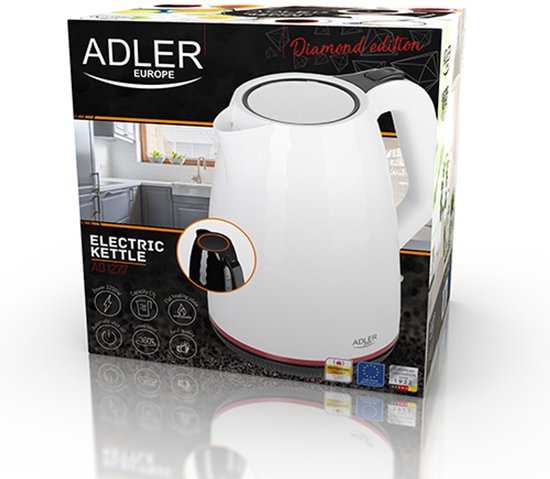 Bouilloire Adler AD 1277 B, 1,7 l, noire, 2 200 W
