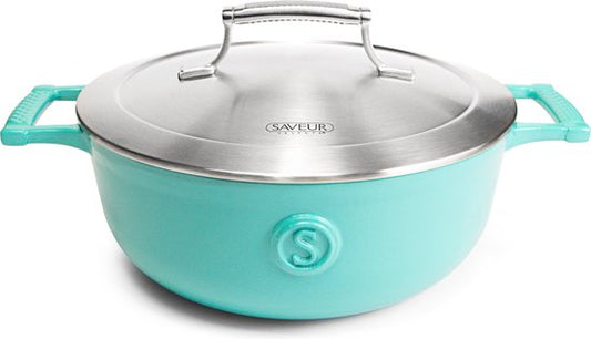 Cocotte en fonte - Saveur Selects - Ø25 cm - Sans PFAS - Compatible induction, gaz, électrique, céramique - Bleu