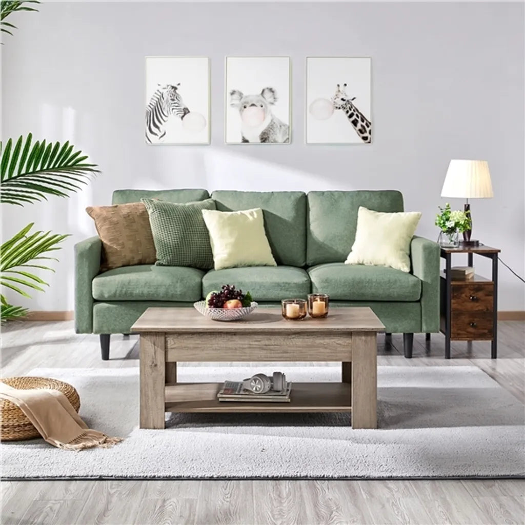 Table basse Yaheetech avec plateau réglable et espace de rangement - Espresso - 98 x 50 x 41,8 cm
