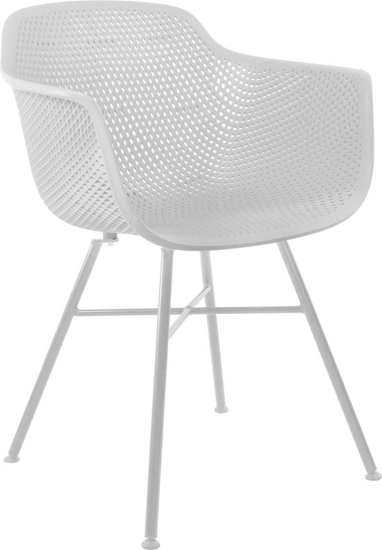 Kick Set de 4 chaises de jardin Indy White - Structure blanche - 54 x 58 x 83 cm