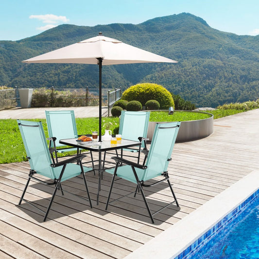 Chaises de terrasse pliantes Coast - lot de 2 - structure métallique - vert