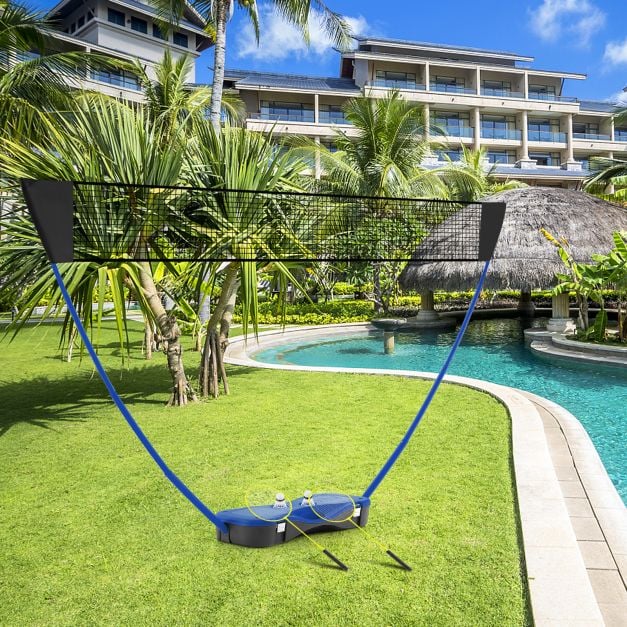 Coast Badminton set - Filet, 2 raquettes, 2 volants et boîte de rangement inclus - 270 x 33,5 x 160 cm - bleu
