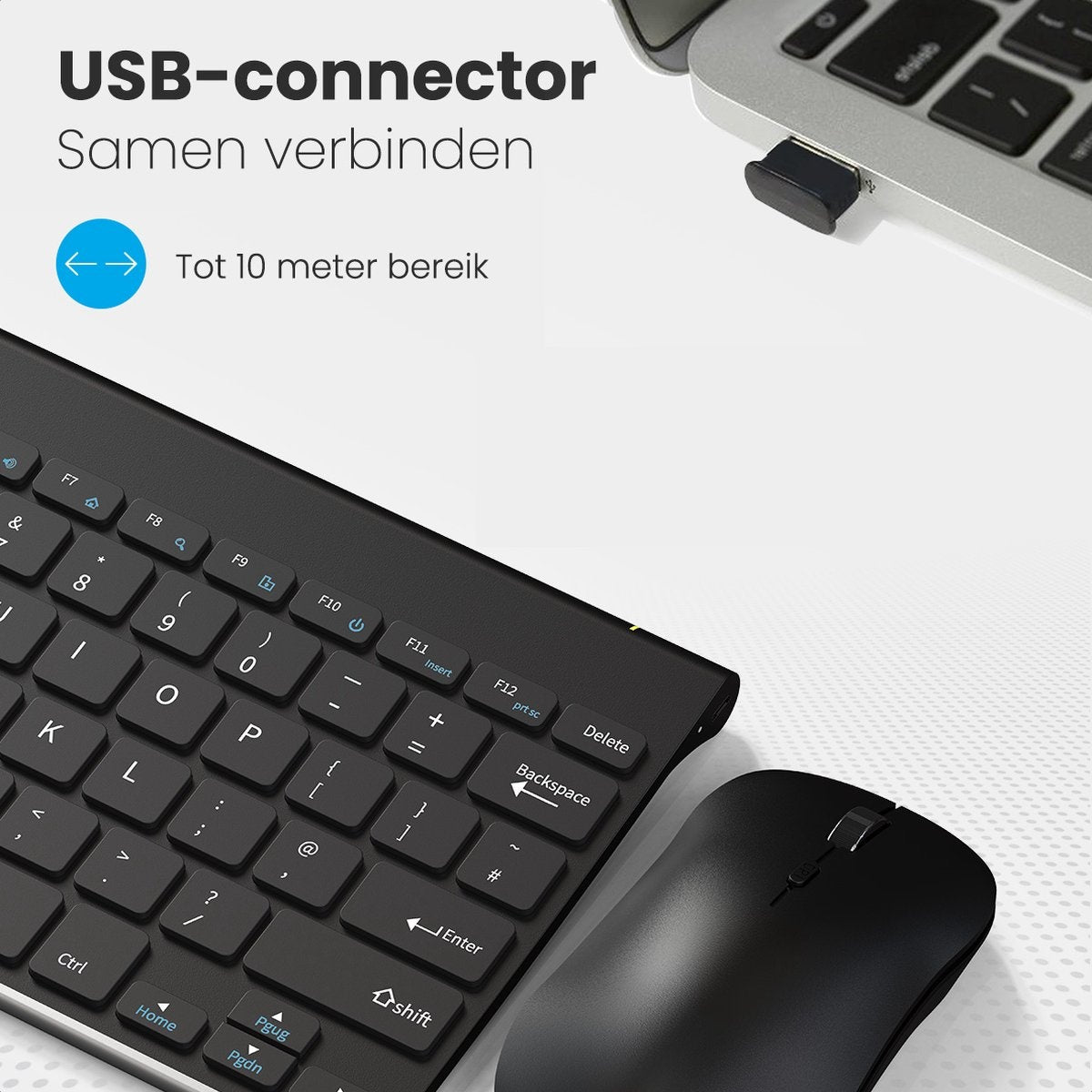 Clavier et souris sans fil Auronic - QWERTY - Noir
