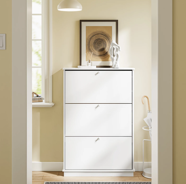 Armoire à chaussures SoBuy 76 x 18 x 113 cm - Blanche - Peut contenir 12 paires de chaussures
