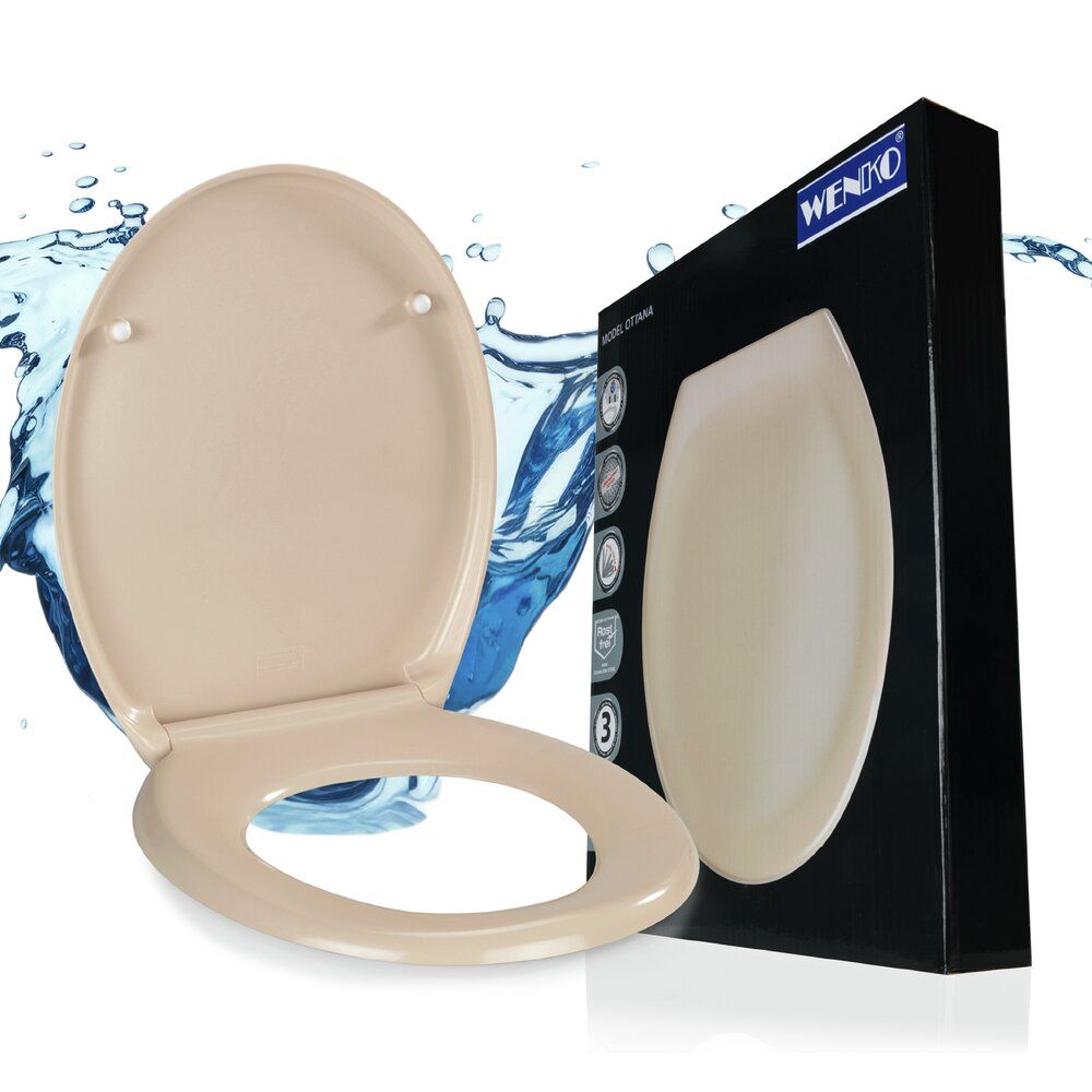 Siège de WC WENKO Ottana beige - Duroplast - Easy-Close - Fix-Clip