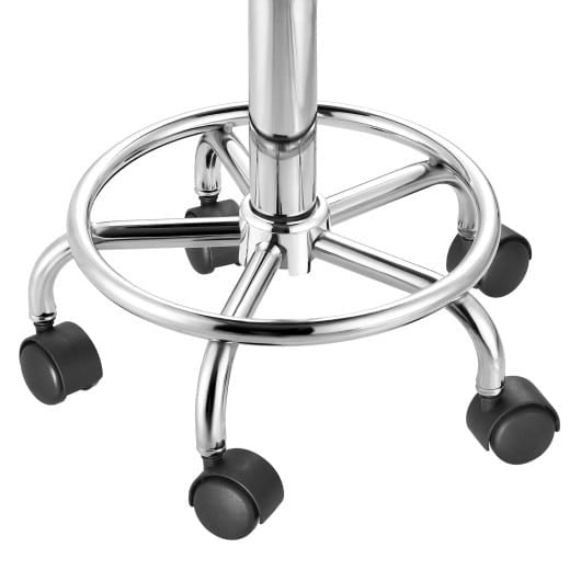 Tabouret de bureau Casaria - tabouret à roulettes - Hauteur Réglable - Rotation à 360° - Gris