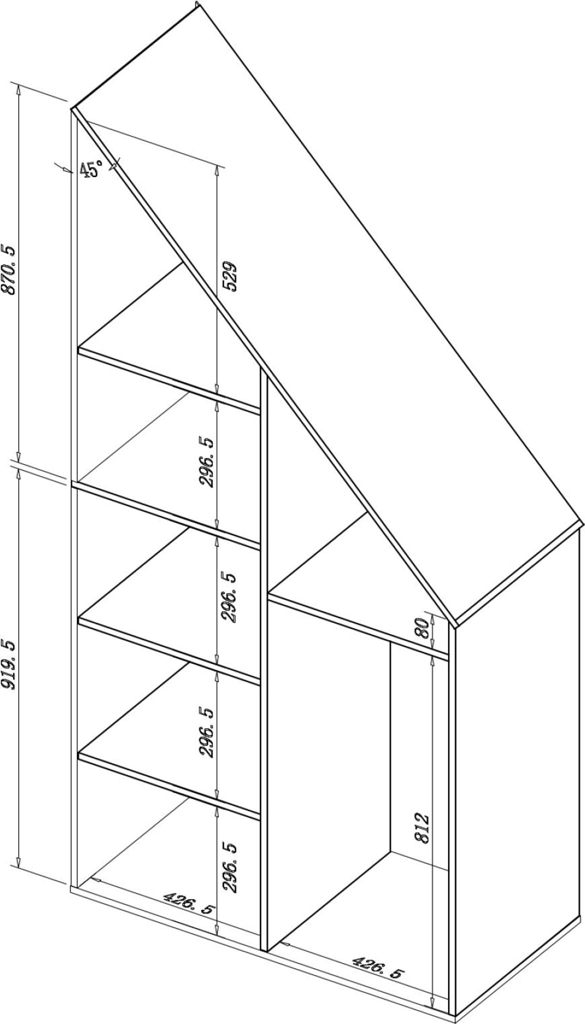 Armoire murale pour murs en pente Vdd - Blanche - Armoire de rangement pour murs en pente