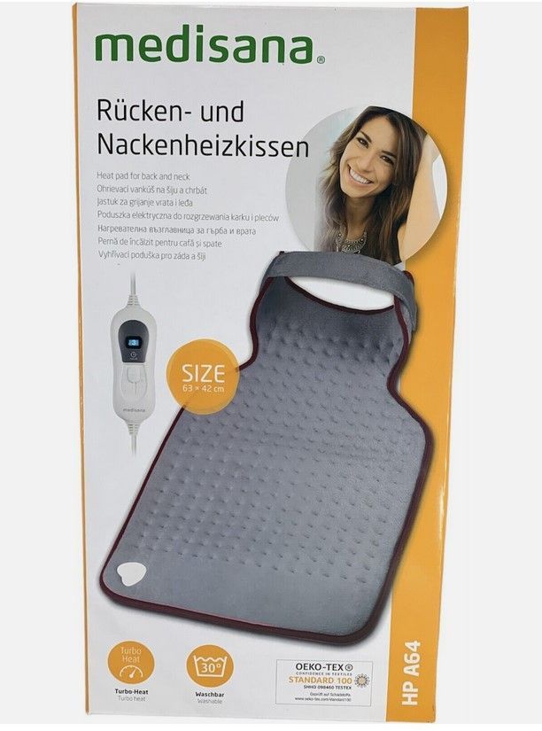 Coussin chauffant Medisana ecomed HP-46E pour le dos et la nuque - Gris - 63 x 42 cm
