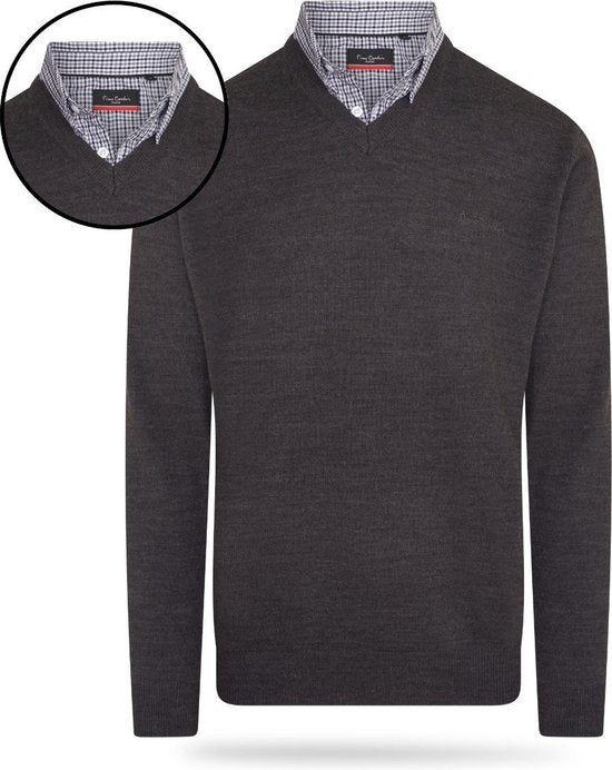 Pierre Cardin - Chandails pour hommes Pullover à col roulé - Gris - Taille S
