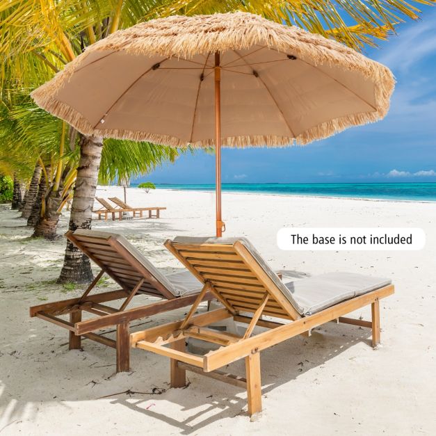 Coast Hawaiian Style Parasol en paille Ø285 cm - Design naturel avec 8 baleines en métal