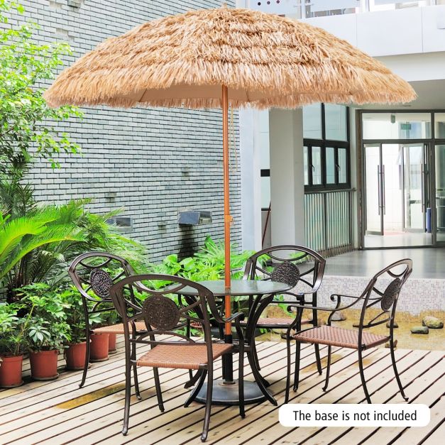 Coast Hawaiian Style Parasol en paille Ø285 cm - Design naturel avec 8 baleines en métal