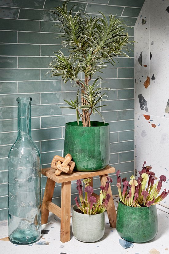Tabouret en bois audacieux - Mica Decorations - L38 x L29 x H34 cm - Bois recyclé - Marron