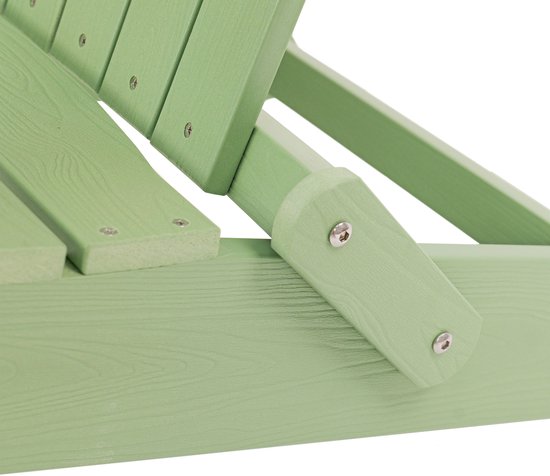 Chaise AXI Claire Adirondack vert pastel – Chaise de jardin en plastique avec accoudoirs – Pliable – Dossier haut – Chaise de jardin – 84,5 x 77 x 95,5 cm – Durable et résistante aux intempéries