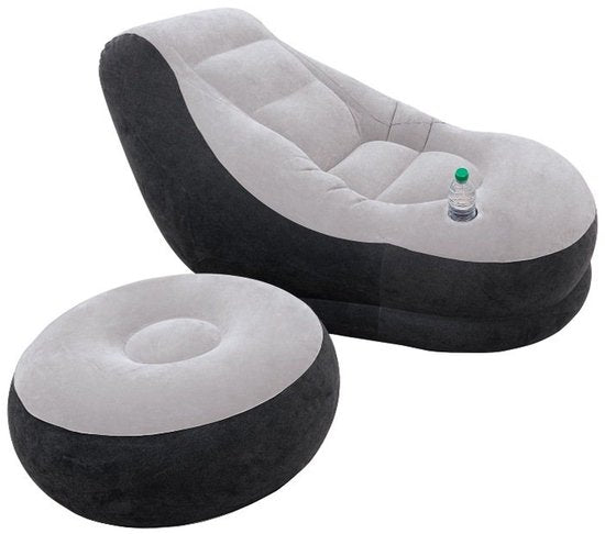 Intex - Chaise gonflable - Ultra Lounge avec pouf - 102cm x 137cm x 79 cm