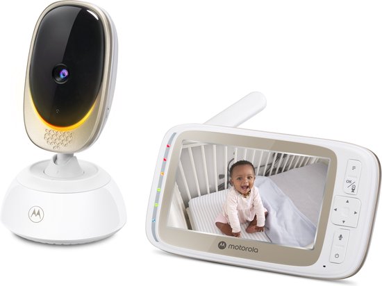 Motorola Nursery Baby Monitor avec caméra - Baby Monitor VM85 Connect - Caméra bébé avec écran couleur - Contrôle avec Motorola Nursery App - Fonction Talk-back et veilleuse incluses