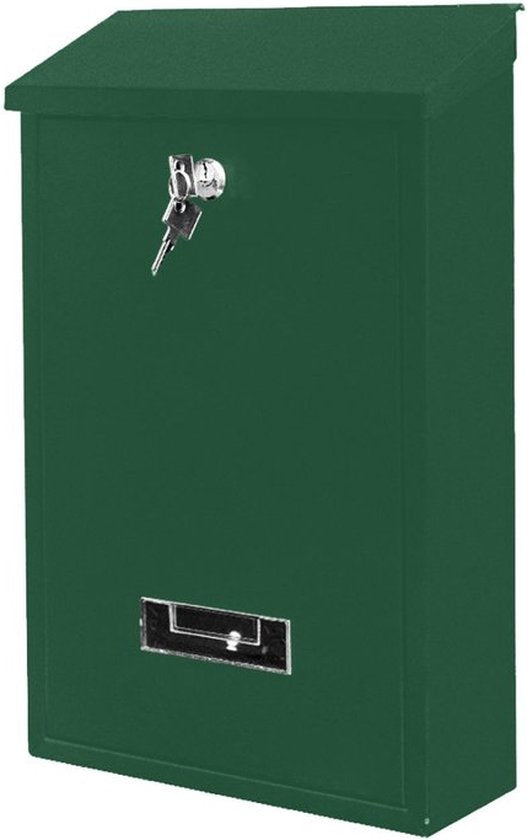 BRASQ Letterbox Green - Boîte aux lettres murale avec serrure - Boîtes aux lettres - Boîte aux lettres moderne avec plaque d'identification - avec matériel de montage et 2 clés - cylindre de serrure - acier inoxydable