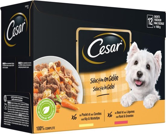 Cesar Meal Pouches Multipack Adult In Jelly - Croquettes pour chien - 4 x 12 pièces